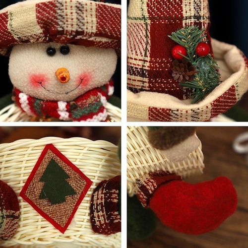 Cuenco Para Dulces, Decoración Navideña, Cesta Tejida,