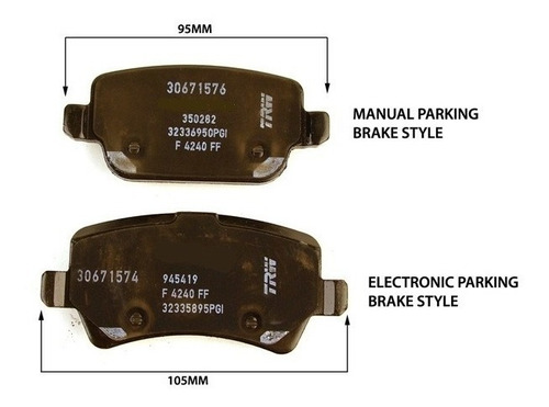 Pastilha De Freio Traseira Volvo S60 2.0 T5 2010 A 2015