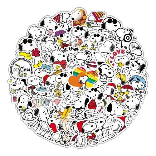 Set 50 Stickers Snoopy And Woodstock Pegatinas Calcomania | Cuotas sin ...