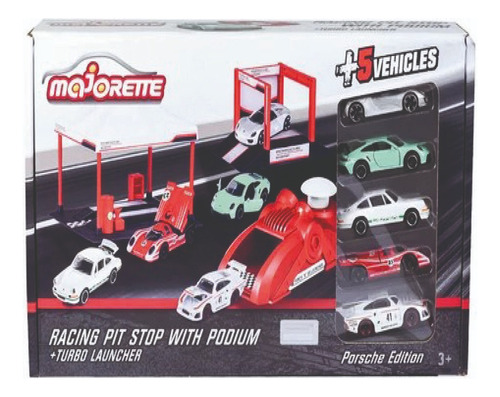 Carpa De Carreras, Podio Y Vehículos Porsche Majorette