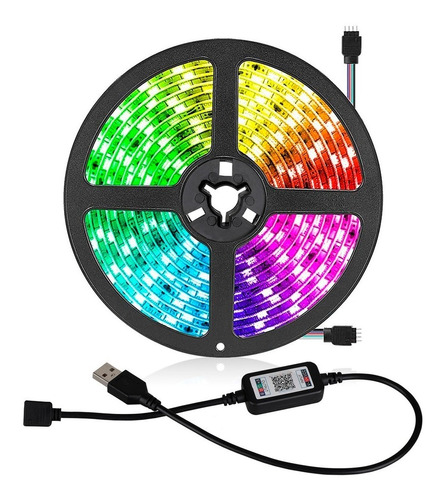 Tira Led Para Tv Rgb Usb Pc Felxible + Control Remoto