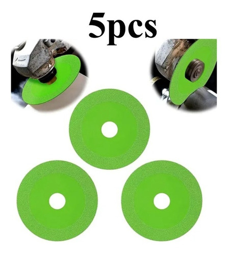 5 Piezas Disco De Corte Diamantado Muy Fino Para Vidrio Color Verde
