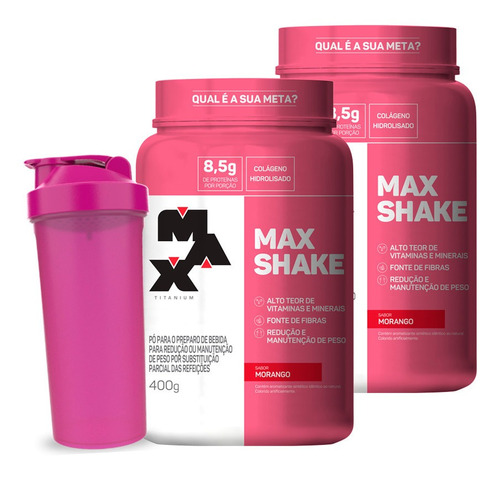 2x  Max Shake + Coqueteleira - Max Titanium