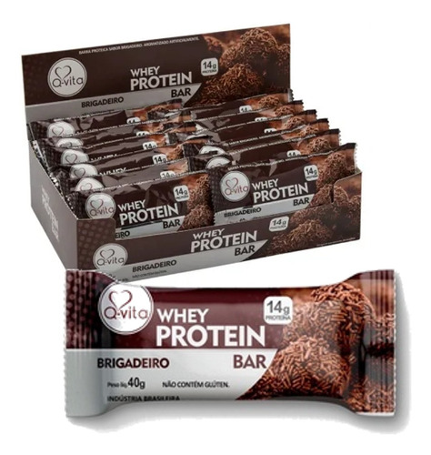 Barra Protein Q-vita Brigadeiro Display 18 Unidades Kit