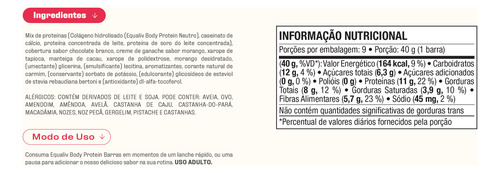 Body Protein Barra Proteica 9 Un Morango 11g - Equaliv