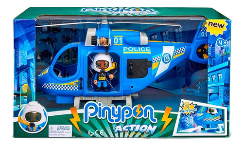 Imagen 2 de 5 de Pinypon Action Helicóptero Policía 1 Figura Y Acc 14782