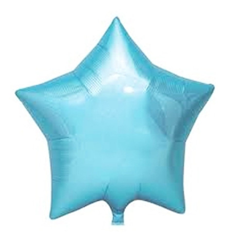 10 Balão Metalizado Estrela 22cm 9 Polegadas Ano Cor Azul-claro
