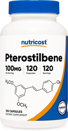 Pterostilbeno 100 Mg (120 Capsulas) Nutricost Hecho En Usa