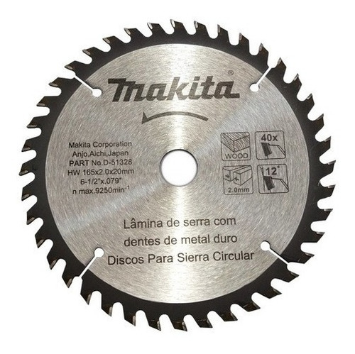 Imagen 1 de 7 de Disco Para Sierra Circular 6-1/2 Makita D51328