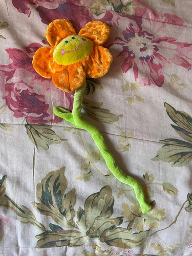Flor Naranja Peluche Alambre Decoracion Infantil