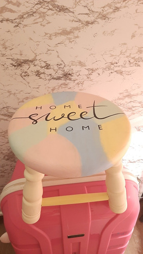 Banco Decorativo Pintado A Mano Home Sweet Home 