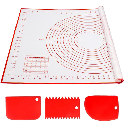 Lámina Silicona Tapete Antiadherente Mesada Horno + Cortador