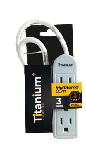 Multitoma Electrica 3 Salidas 0.5m Cable Color Blanco 127v/220v