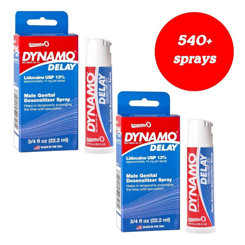 Packx2 Retardante Masculino Dynamo Original 22ml