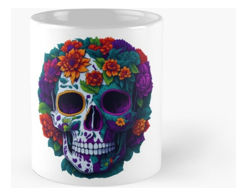 Taza Calavera Mexicana, Colorida Tradición Calidad Premium