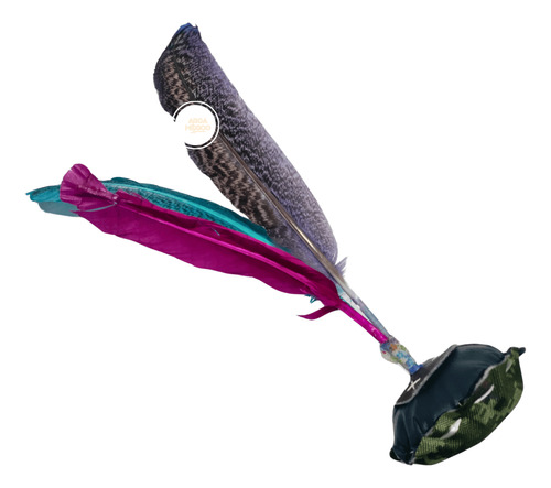 Juego Peteca Indiaca O Gallito Artesanal 32 Cm Con Plumas