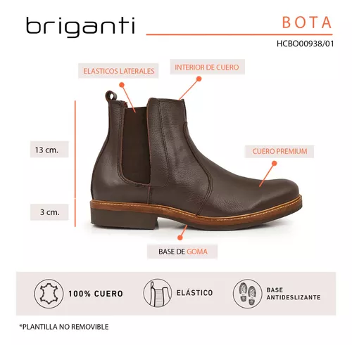 Bota Cuero Hombre Botineta Elastico Goma Invierno Hcbo00938