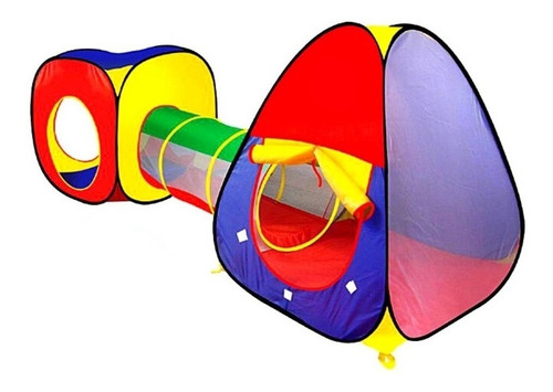 Imagem 4 de 4 de Toca Barraca Infantil Com Túnel 3x1 + Baralho Uno De Brinde