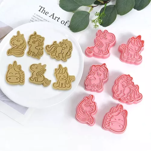 6pcs Moldes de Galletas Unicornio,Cortador de Galletas Unicornio