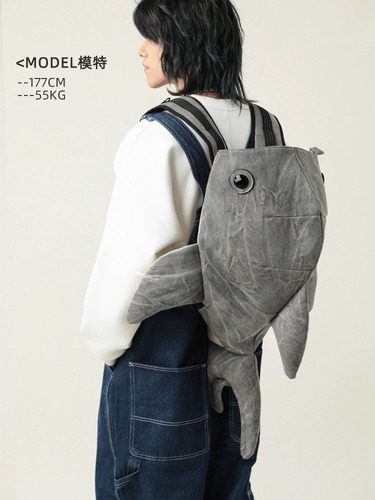 Js Nueva Mochila De Gran Capacidad Con Forma De Tiburón