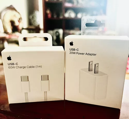 Cargador 20w + Cable Usb-c Carga Rápida iPhone 15 Original