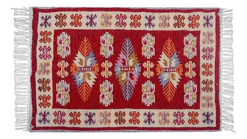 Tapete Kilim Antep 2,40 X 3,00 Des. 001/vermelho Cor Vermelho Desenho Do Tecido Geométrico