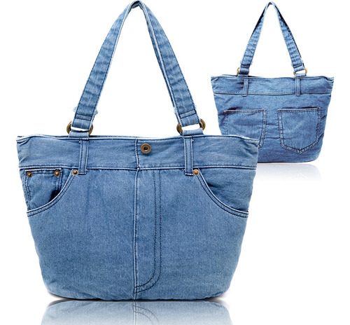 Bolso De Mezclilla Desgastado Para Mujer