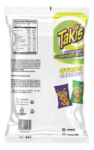 4 Pzas Botana Barcel Takis Huakamole 240 G