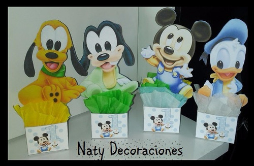 Centro De Mesa Mickey Bebe Y Sus Amigos