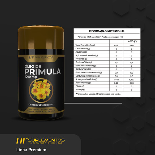 4x Óleo De Primula 1000mg Premium 60caps