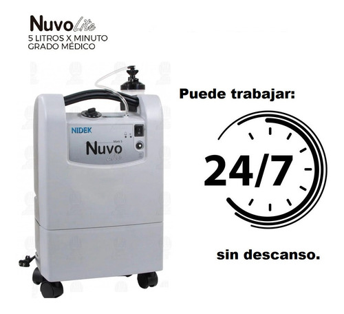 Imagen 5 de 10 de Concentrador De Oxigeno 5 Litros Nuvo Lite Nidek Gradomedico