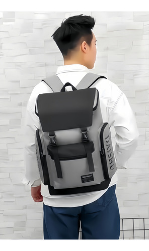 Mochila Antirrobo Impermeable A Portátil Mochila De Viaje Gris Liso
