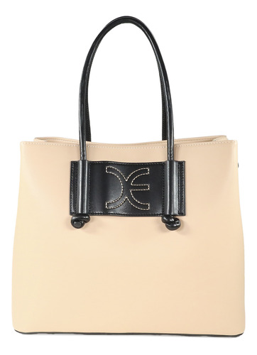 Bolsa Satchel Cloe Cloe Para Mujer Atemporal Asa Removible Color Beige