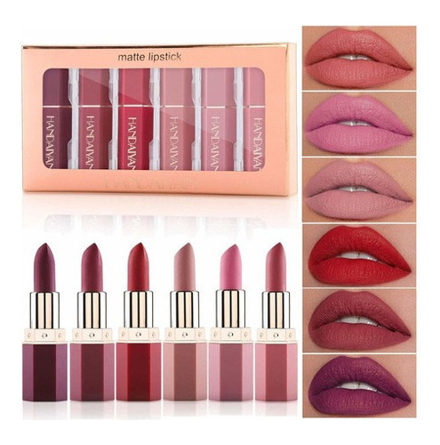 Ccbeauty Matte Lipstick Set 6 Colores Terciopelo Suave Lip