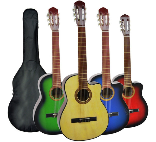 Guitarra Criolla Superior Con Corte Colores Garantia Oficial