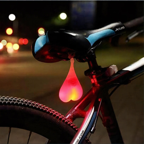 Bola De Silicona En Forma De Corazón Luz Led Luz Trasera De Bicicleta Luz De Emergencia Fuego Impermeable Asiento De Bicicleta Huevo Luz De Noche