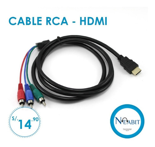 Cable Rca-hdmi A Sólo S/.14.90