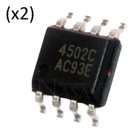 Mosfet Dual Smd 4502c/ Am4502c Canal N Sop-8 (pack 2 )