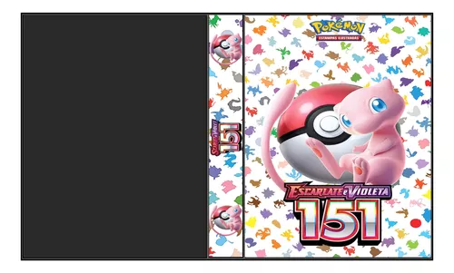 Pasta Álbum Fichário Cards Cartas Mew 10 Folhas Pokémon 151