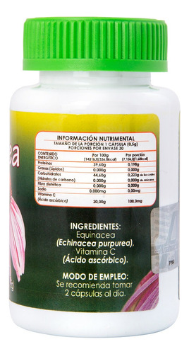 Equinacea Y Vitamina C (30 Caps) Anahuac Sabor Sin Sabor