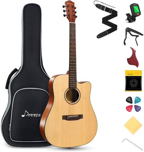 Guitarra,donner - Kit De Guitarra Acústica Para Principiante