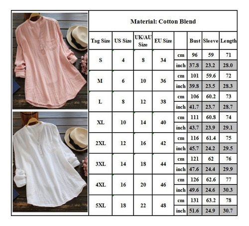 Camiseta Con Botones For Mujer Blusa Estilo Túnica Holgada