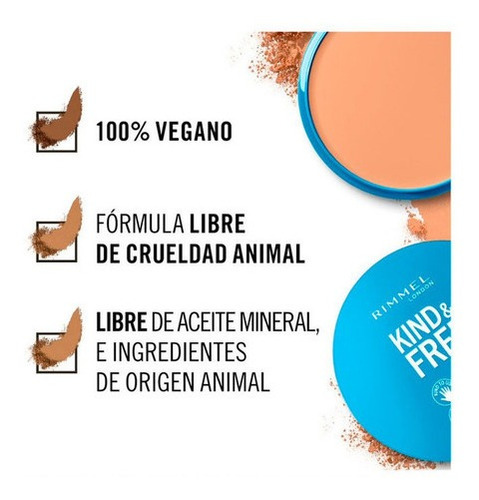 Imagen 6 de 7 de Polvo Compacto Rimmel Kind & Free Apto Vegano