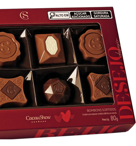Caixa De Bombons Sortidos Amor Cacau Show 80g