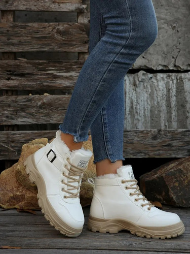 Botas De Nieve Cálidas Con Forro Polar Para Mujer De Talla G