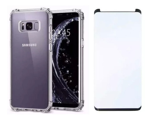 Imagem 1 de 6 de Kit Capinha Anti Choque + Pelicula Vidro 5d Samsung S8 Plus