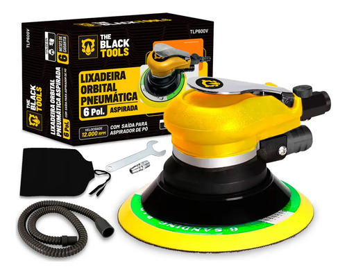 Lixadeira Pneumática Orbital 6 Roquite Hookit Aspiração