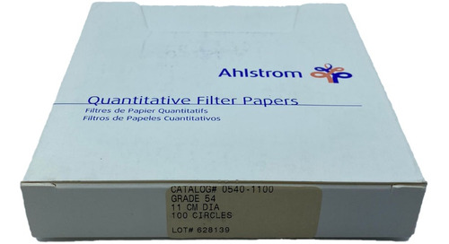 Papel Filtro Cuantitativo Grado 54 De 110 Mm Pq/ 100 Pza Alh