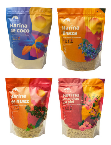 Harinas De Almendra + Coco + Nuez + Linaza 4kg Andina Grains