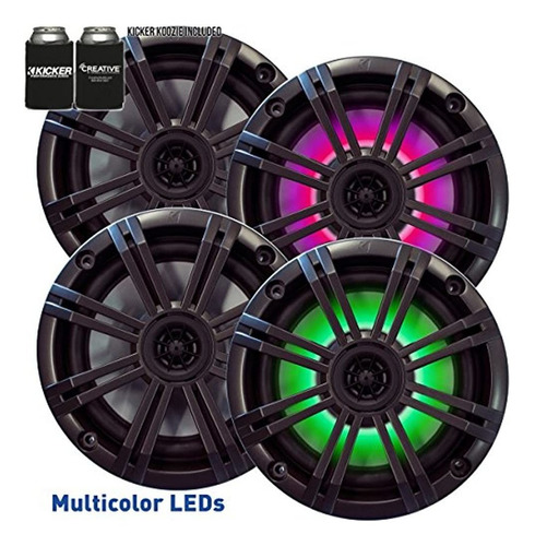 Kicker 6.5  Charcoal Led Marine Speakers (cantidad 4) 2 Pare